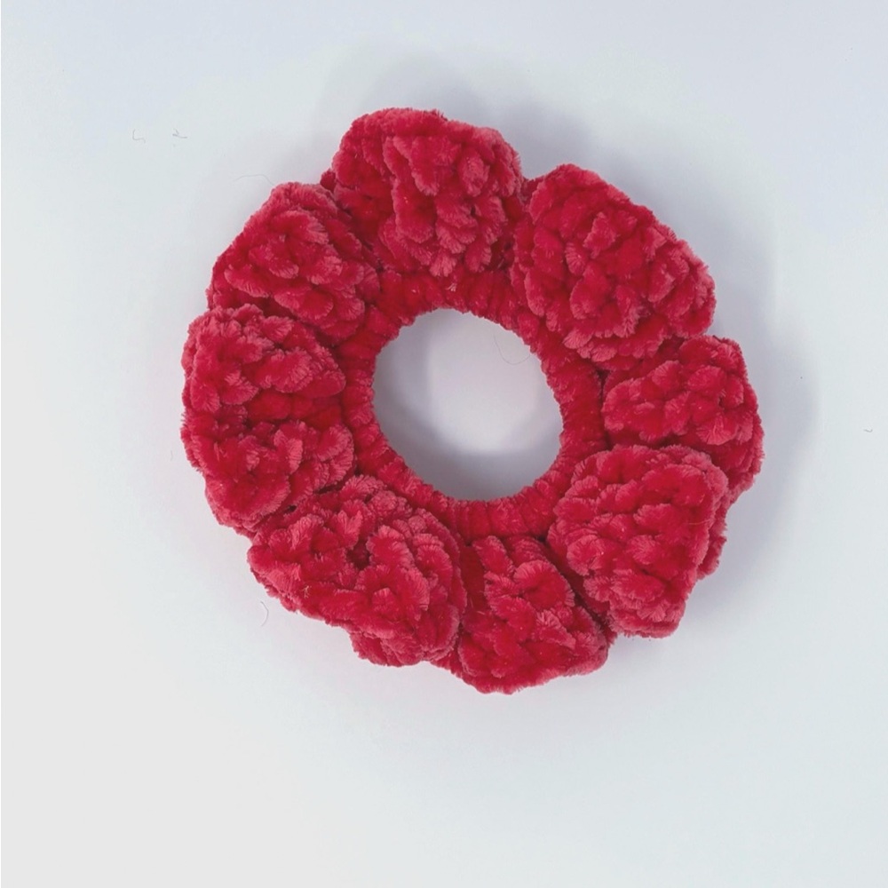 Hibiscus Pink Crochet Scrunchie